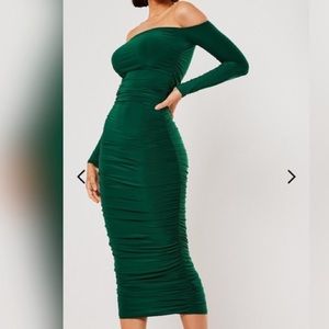 Misguided Green Body Con Dress US 0, UK 4